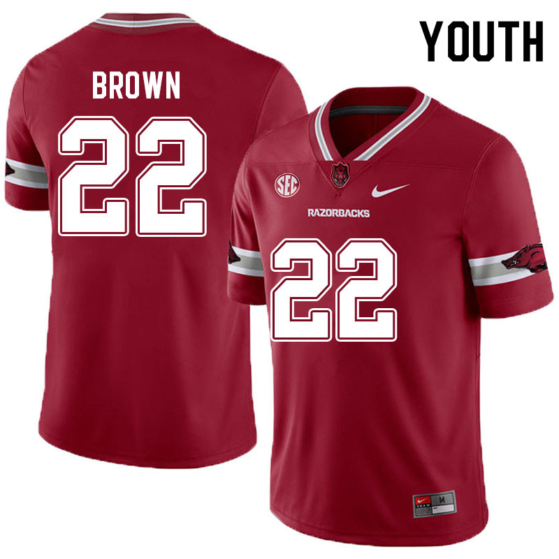 Youth #22 Anthony Brown Arkansas Razorbacks College Football Jerseys Sale-Alternate Cardinal - Click Image to Close